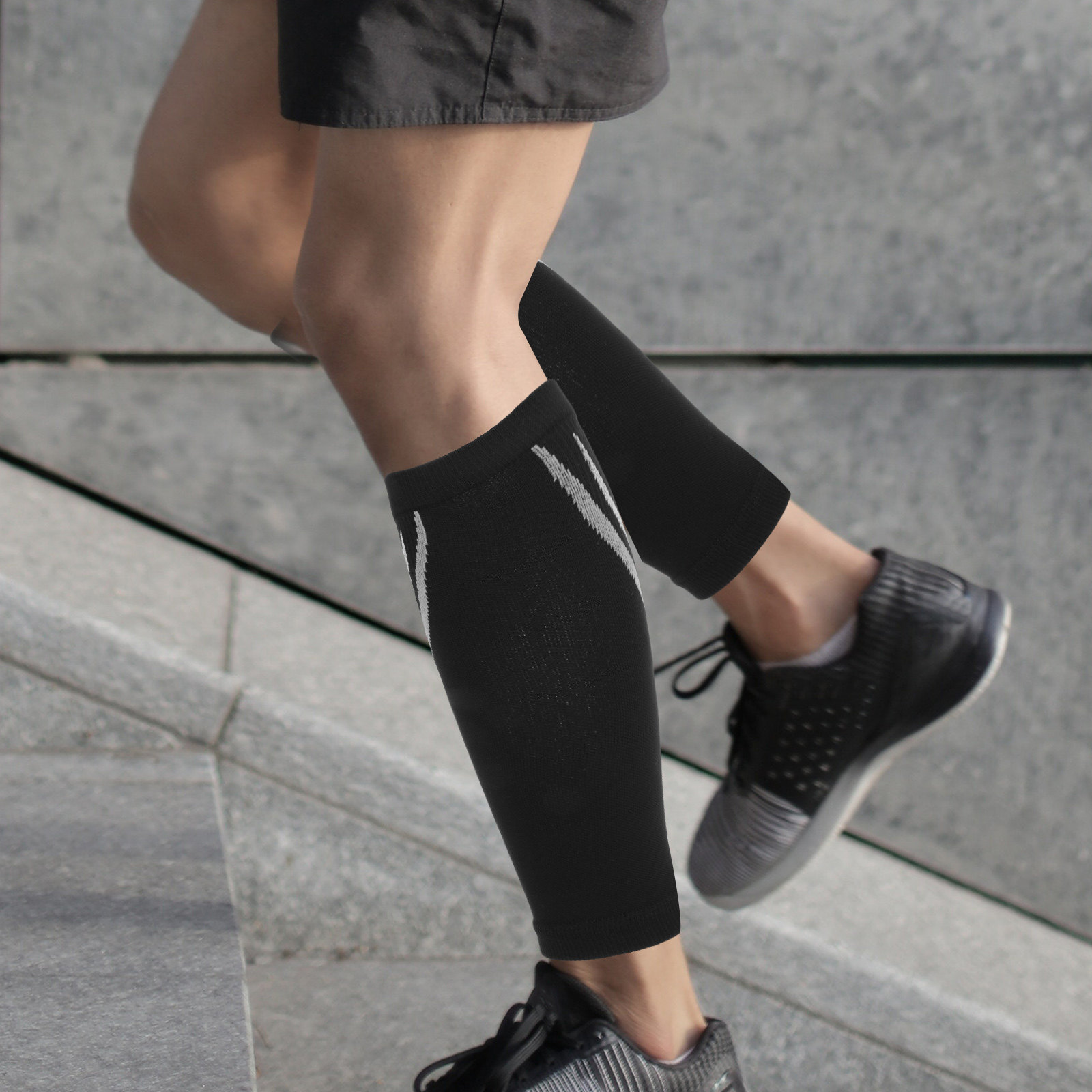 Compression Calf Sleeve - 1 Paar Waden-Kompressionsmanschetten, atmungsaktive, elastische Sportsocken