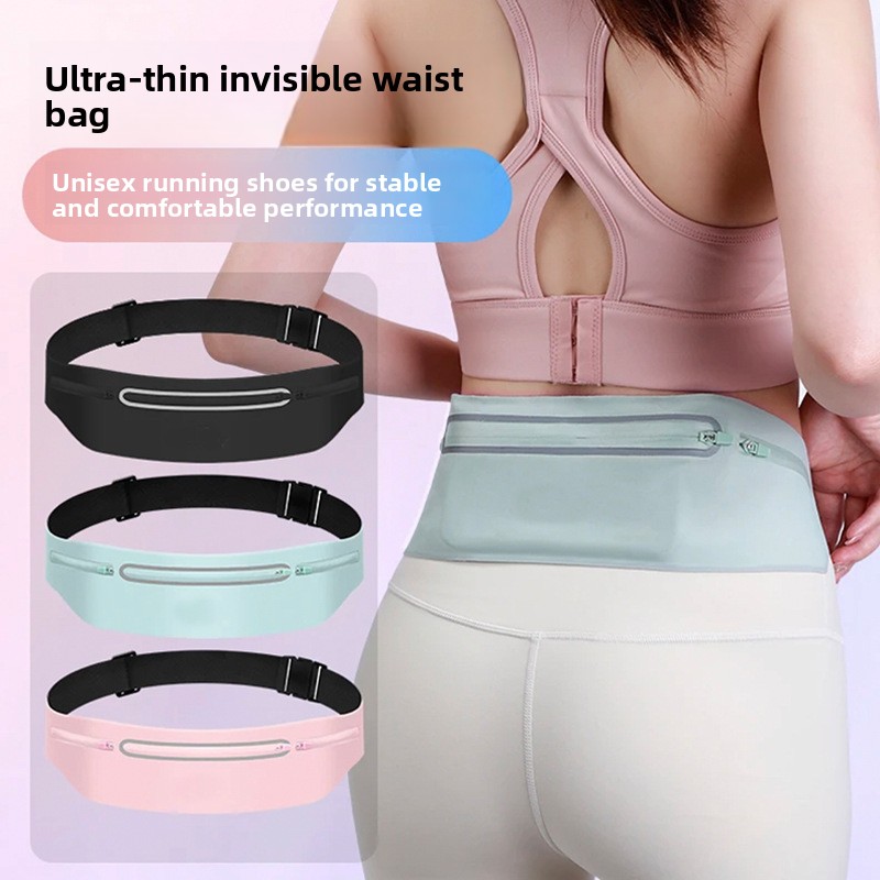 Running Gear Holder - 3-Taschen Reflektierender Laufgürtel Marathon-Hüfttasche Ultra Slim