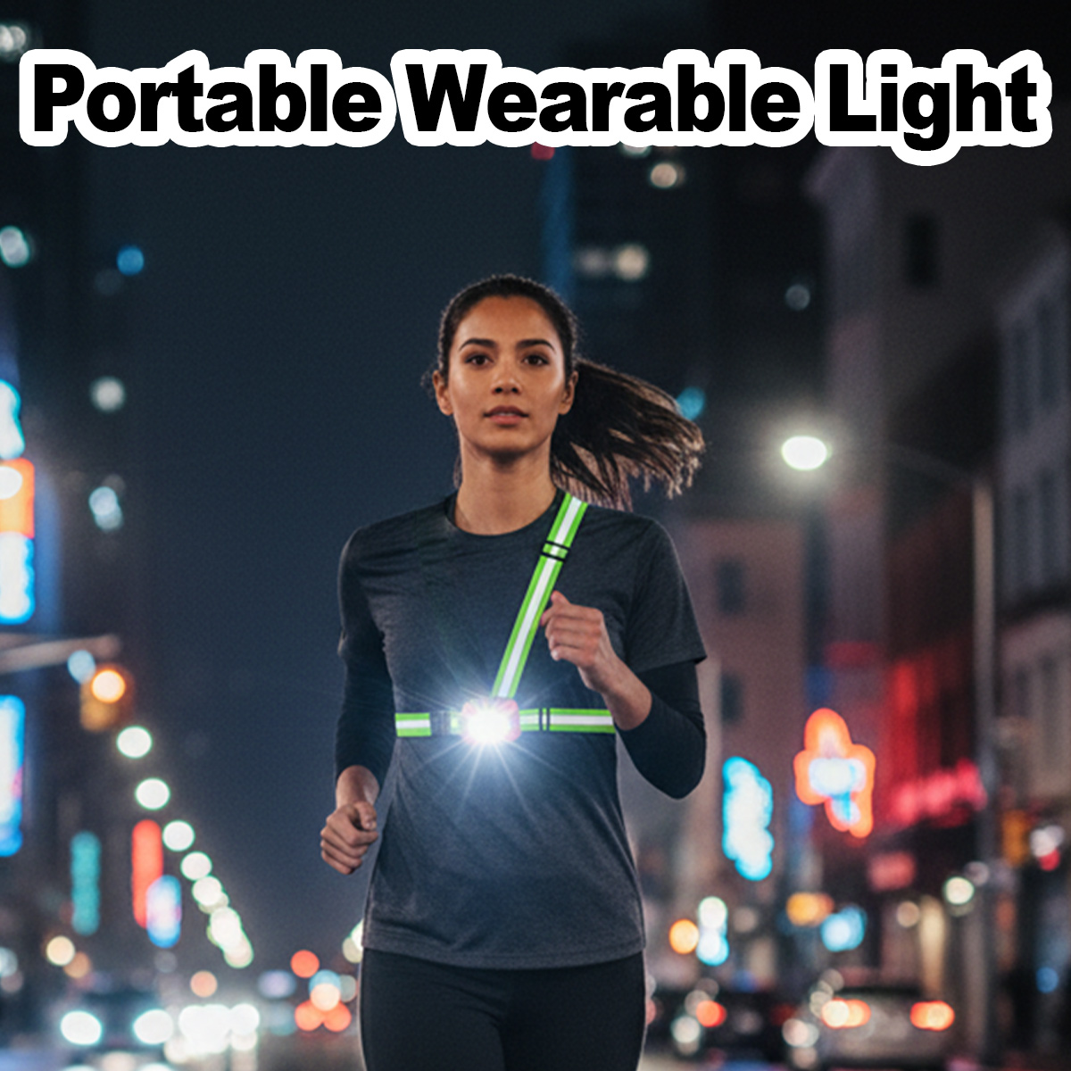 Running Gear For Night - Laufleuchte, über USB wiederaufladbar, wasserdicht, leicht,