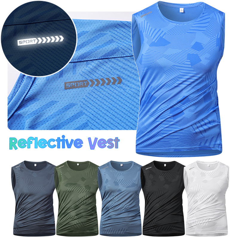 Reflective Running Jacket - Herren Laufweste mit Reflektoren, Atmungsaktive Eisseide