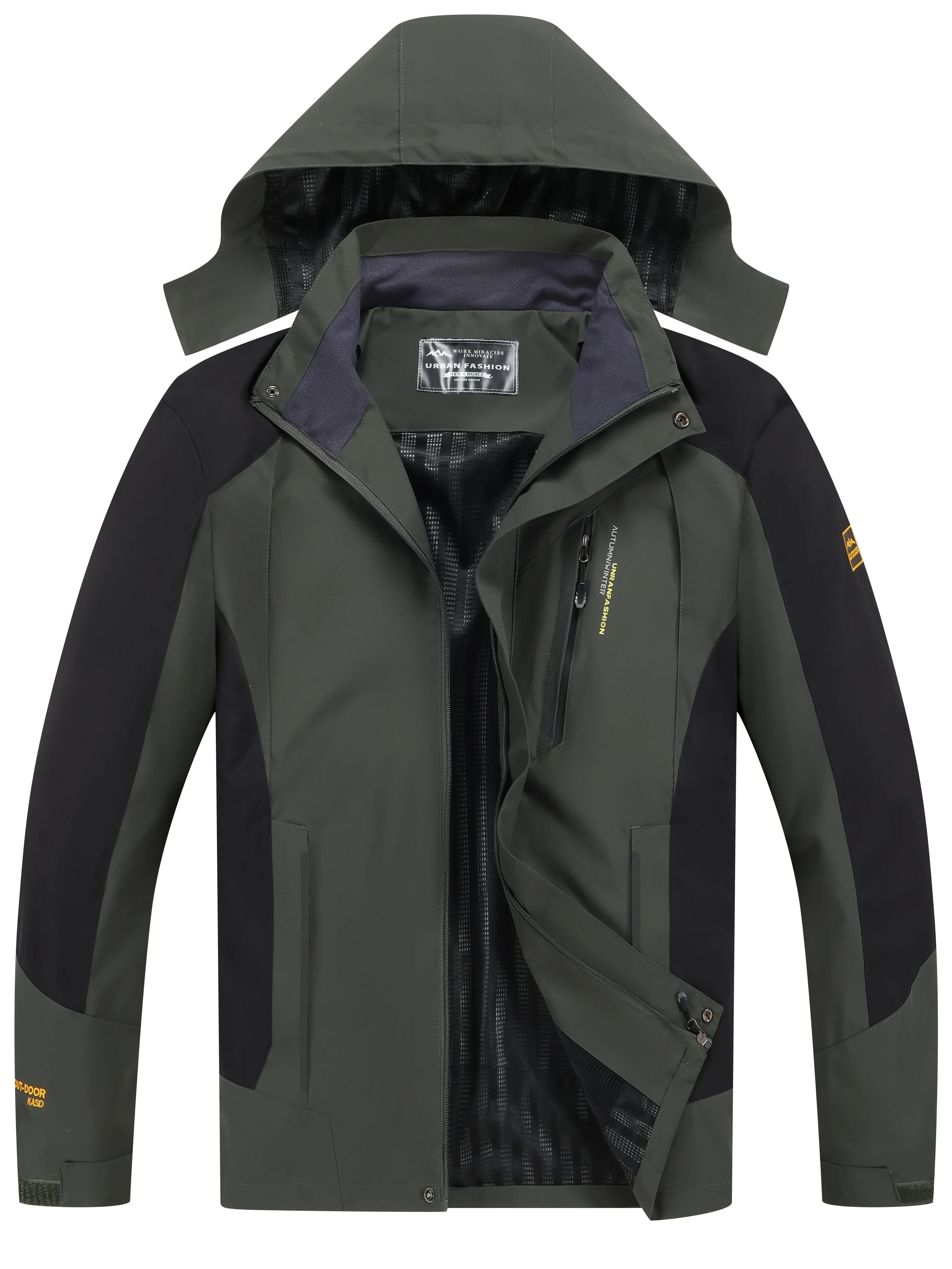 Reflective Running Jacket - Wasserdichte Wanderjacke für Herren, große Größe,