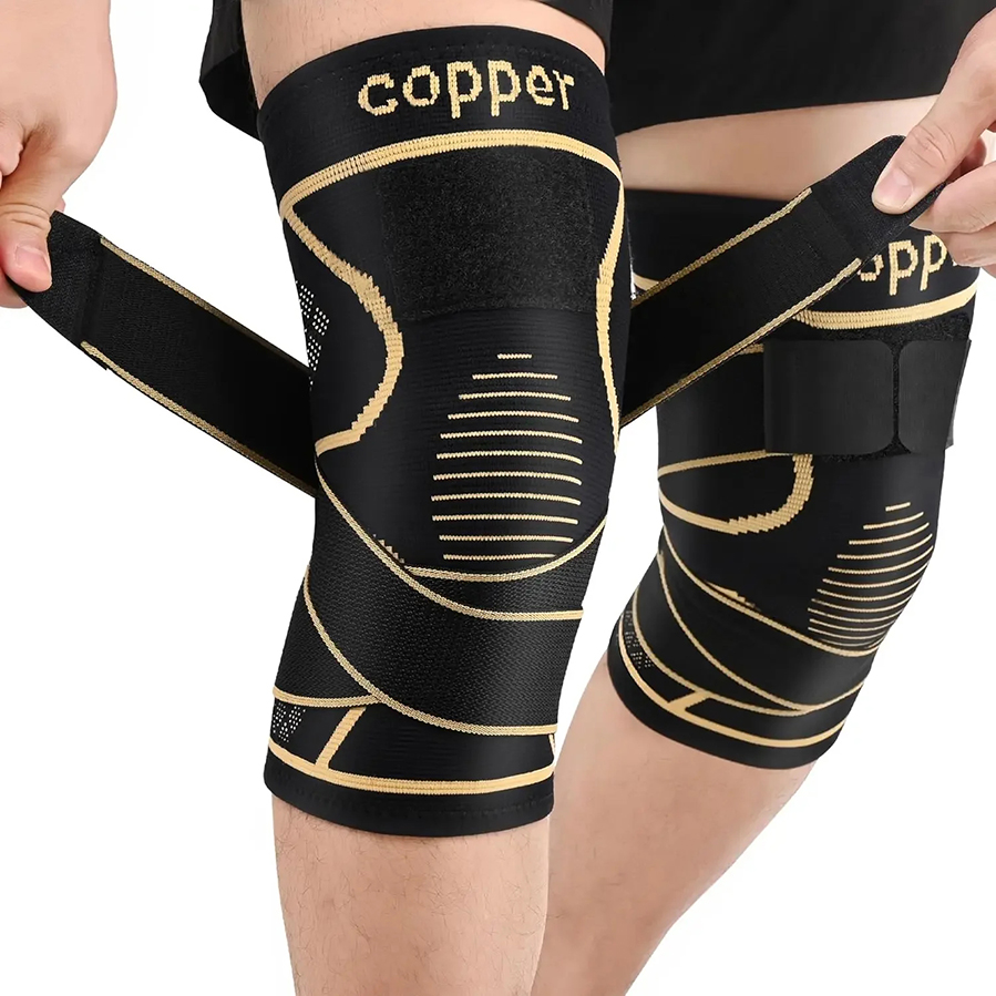 Compression Calf Sleeve - Kupferfaser-Kompressions-Kniebandage Atmungsaktive Knieunterstützung mit Rundpolsterung für