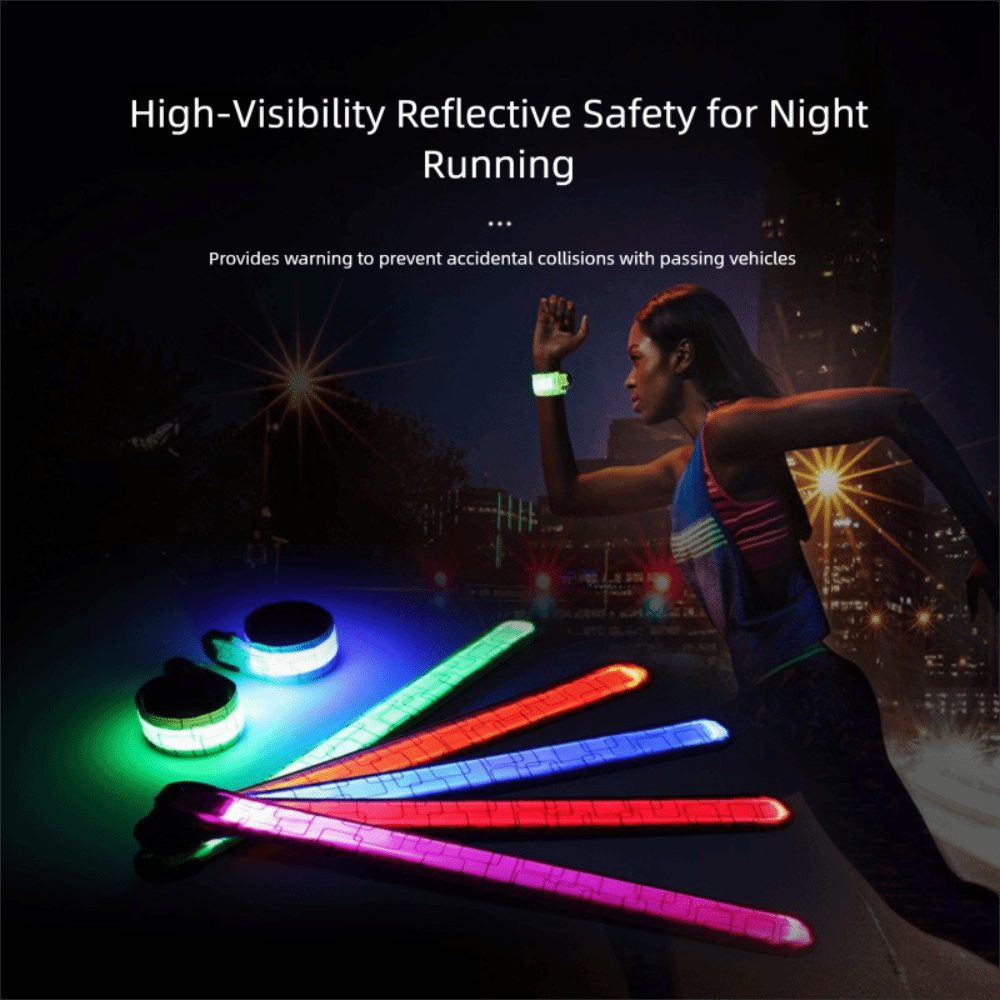 Running Gear For Night - Nachtlaufarmband im Batterie-Stil, 5 Farben, hohe